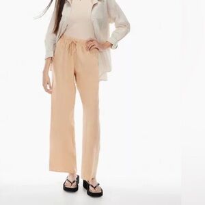 Aritzia Wilfred Free Lodge Linen Pant Beige